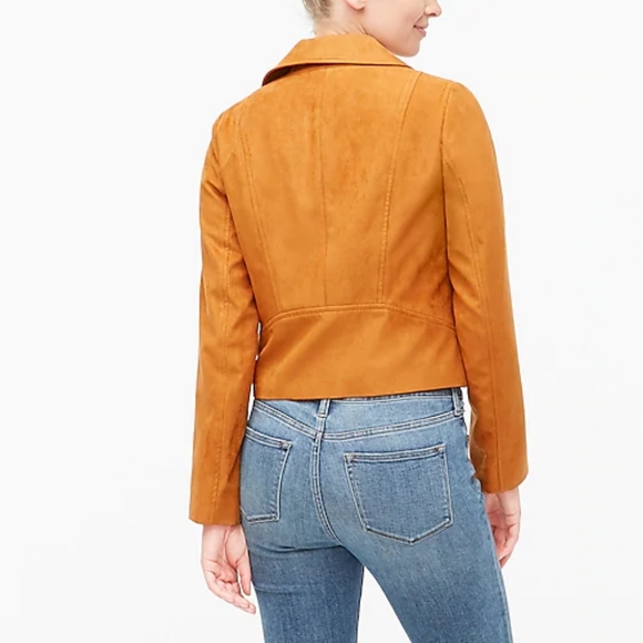 NEW- J Crew factory Faux Suede Moto Jacket - Picture 3 of 13